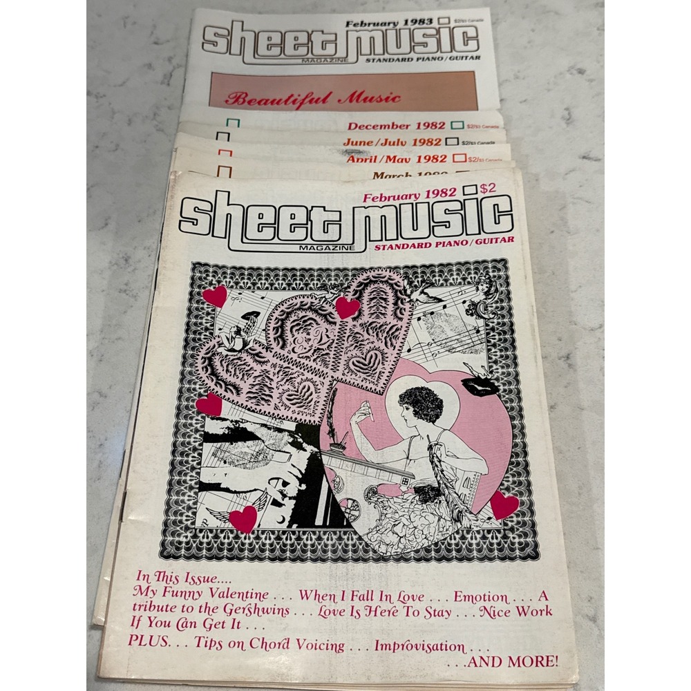 Vintage Sheet Music Magazine Lot 1982-1983 Piano Guitar Annie Broadway 6 Issues